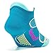 Feetures! - Elite Light Cushion - No Show Tab - Capri/Pink Pop - Size Small - Athletic Running Socks