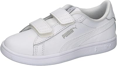 Unisex Kinder Smash 3.0 L V Ps Sneaker, Puma White Cool Light Gray, 31 EU