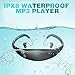 MP3 Waterproof swimming Player, Tayogo underwater 8GB memory and wireless sports all in one headset, IPX8 waterproof 3 metres underwater music playing black
