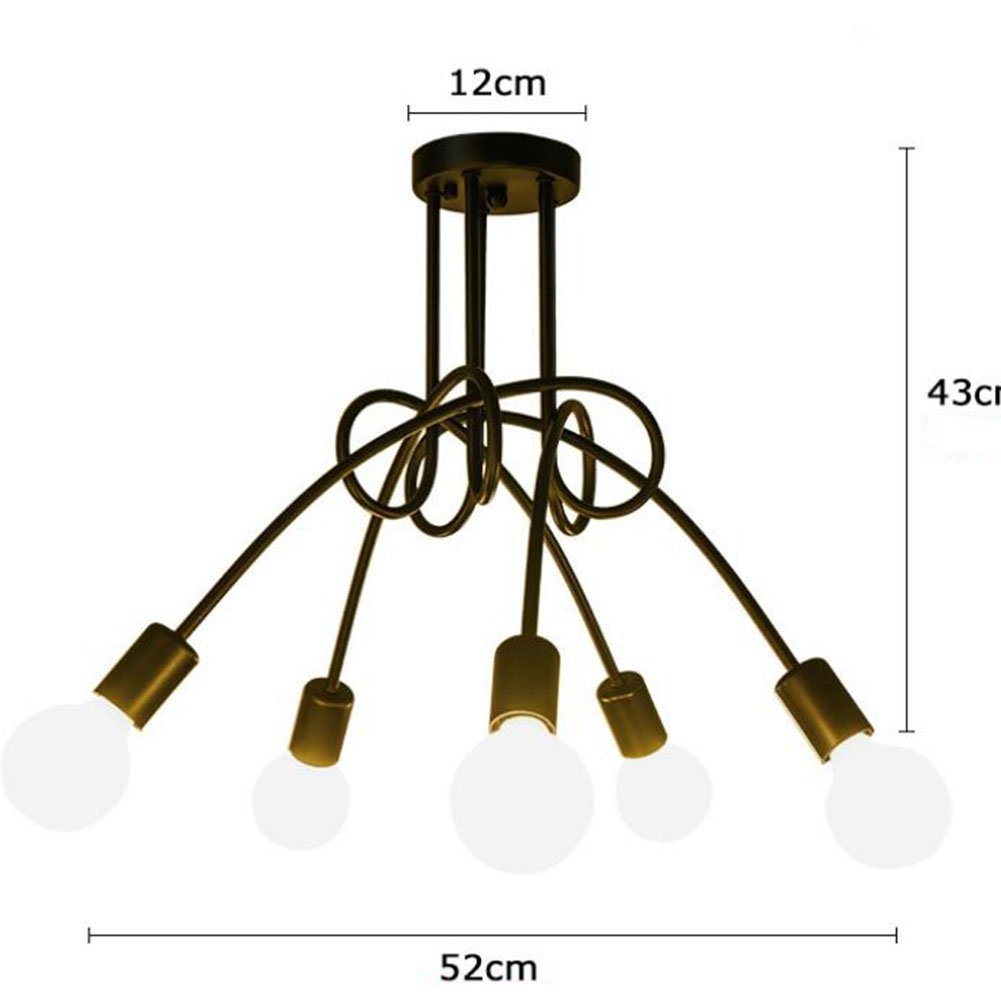 Industrial Ceiling Light Sun Run Creative Retro 5 Light Fixture
