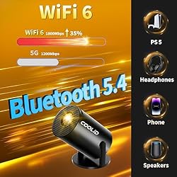 Mini Projector, Support 4K 1080P Portable Projector