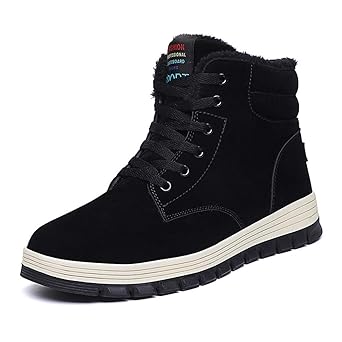 Minetom Winterschuhe Herren Warm Gefüttert Plüsch Winter Kurzschaft Stiefel Schneestiefel Winterstiefel Rutschfest Wasserdich