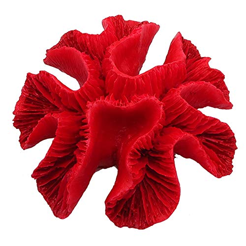 Danmu 1Pc of Polyresin Coral Ornaments, Aquarium Coral Decor 4 7/10″ x 4 7/10″ x 1 9/10″ for Fish Tank Aquarium Decoration