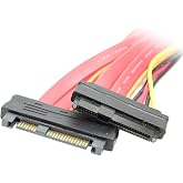 cablecc SAS Hard Disk Drive SFF-8482 SAS Cable 29Pin Male to Female Extension Cable 0.5m