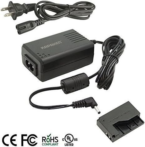 Kapaxen ACK-E15 (UL Listed) AC Power Adapter Kit For Canon EOS Rebel SL1 / 100D Cameras