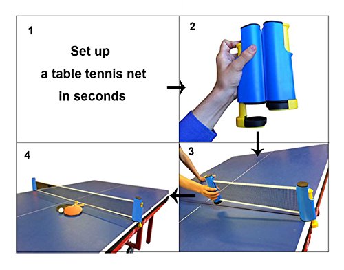 Portable Table Tennis Net and Post Set, Ping Pong Net Fits Tables Up to 2.0 inch (5.0 cm, White)