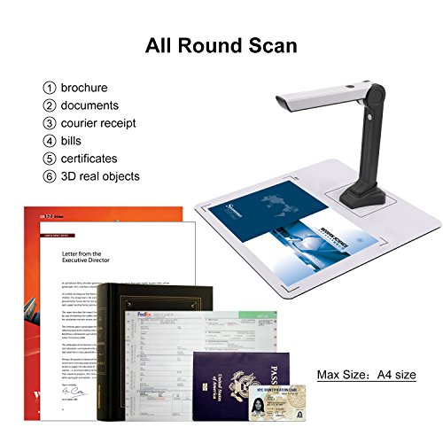 Eloam Mini Document Camera Scanner S200L ,OCR,Time Shooting,Video Recording for Office,Education Presentation Solution