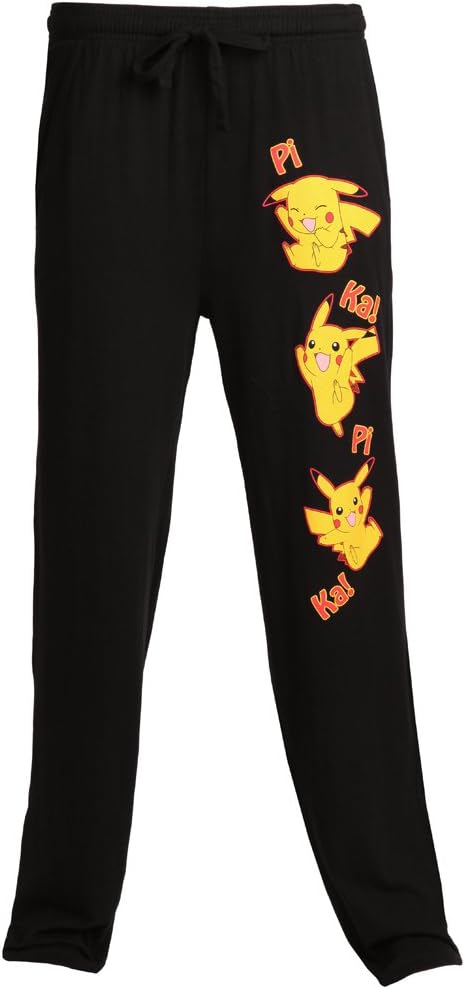 Pokemon Pika! Pika! Adult Lounge Pants - Black (X-Large)