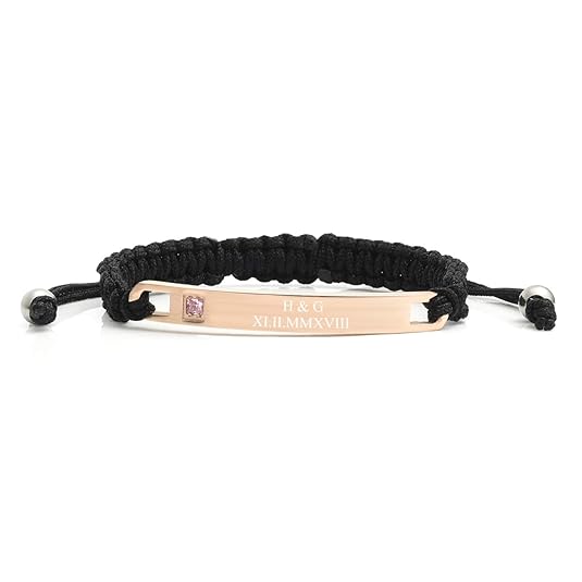 JOVIVI Gratis Gravur - Partnerarmbänder geflochtenes Armband mit Edelstahl Rechteck Freundschaft Armreif