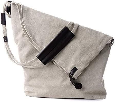 Crossbody Bag Messenger Bag Casual Canvas Hobo Bag Shouder Bag (White)