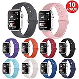 Kaome Compatible with Apple Watch Band 44mm 42mm,Soft Strap Sport Band for iWatch Apple Watch Series 4, Series 3, Series 2, and Series 1(M/L,10 Pack)
