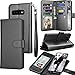 Tekcoo for Galaxy S10e Case/Galaxy S10e Wallet Case/PU Leather Case, Luxury Cash Credit Card Slots Holder Carrying Folio Flip Cover [Detachable Magnetic Case] Kickstand for Samsung S10e -Black