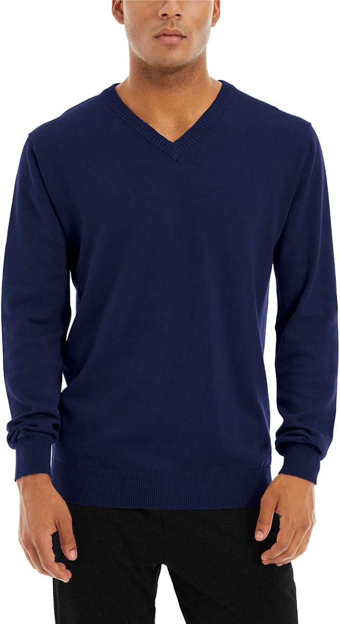 Pull Tricoté à Manches Longues Et Col En V Pour Homme