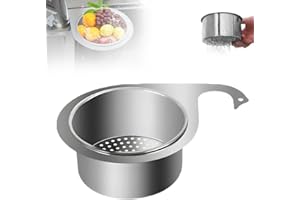 XIEJY Stainless Steel Sink Drain Strainer Basket, 2024 New Multifunction Hanging Sink Strainer Colander Drain Basket, Kitchen Sink Food Waste Filter and Vegetables Fruits Clean (1)