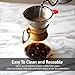 Amazing Pour Over Coffee Filter - Reusable Coffee Dripper Makes Brewing Tasty Coffee Easy - Fits Chemex and Hario V60 Perfectly + Most Mugs and Carafes Too - Pourover Coffeemaker Brews 1-4 10 oz Cups