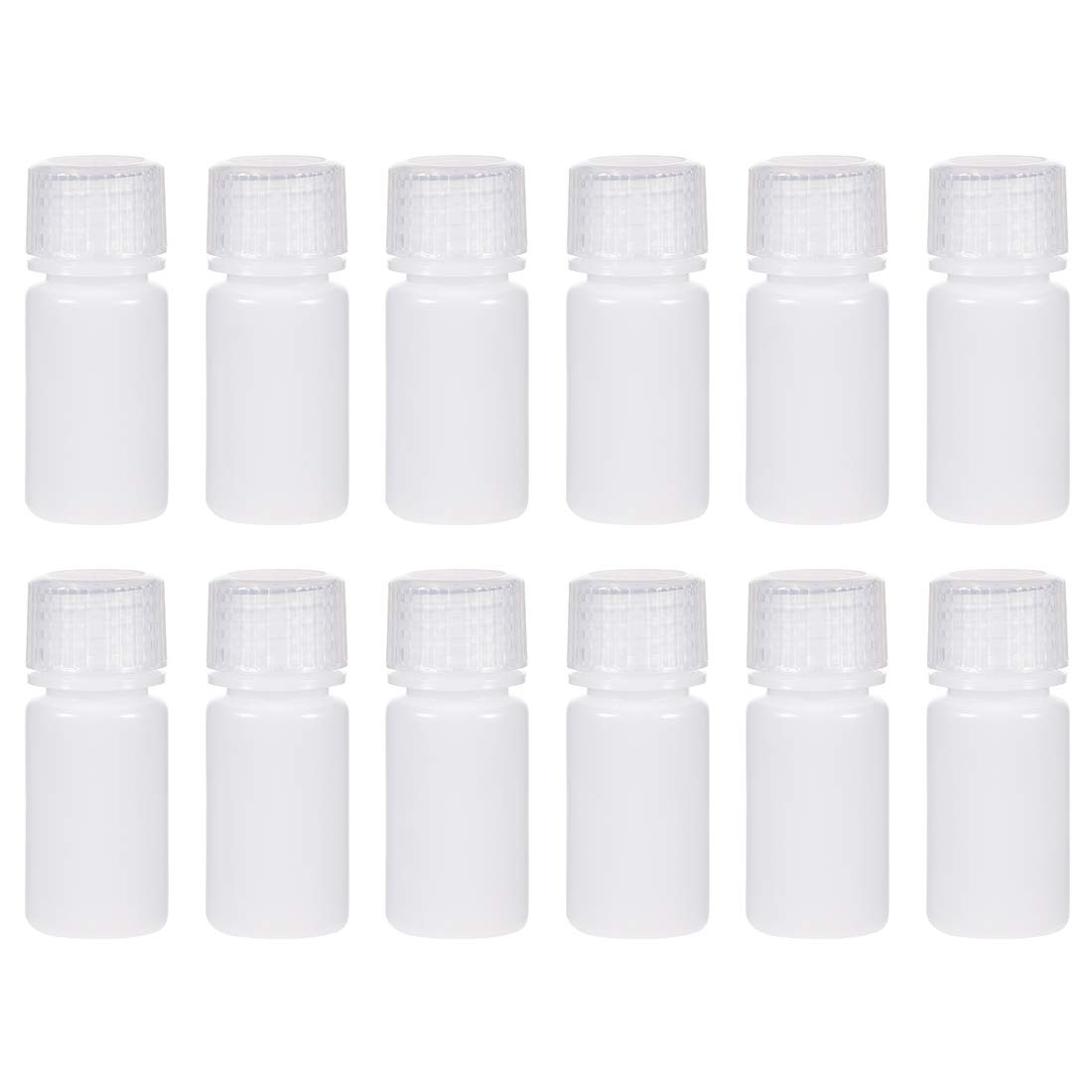 Photo 1 of uxcell Plastic Lab Chemical Reagent Bottle, 15ml/0.5 oz Small Mouth Sample Sealing Liquid/Solid Storage Bottles, White 12pcs