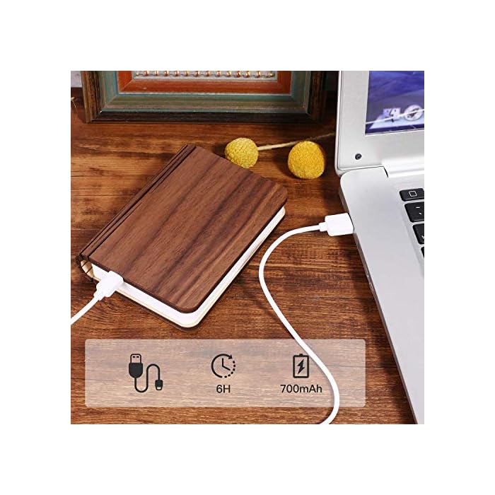 Lámpara de Libro LED de Madera en Forma de Libro, 8 colores de luz, Lámpara de Mesa Lámpara de Noche Book Lamp Recargable USB 360° Plegables Regalo Original Cumpleaños, Navidad - Imagen 3