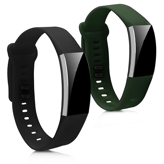 kwmobile Silicone Watch Strap for Huawei Band 2 / Band 2 Pro - 2X Fitness Tracker Replacement Band Wristband Bracelet Set with Clasp