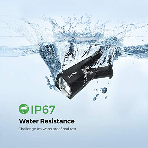 LITOM Solar Lights Outdoor IP67 Waterproof 3 Optional Modes Solar Motion Sensor Lights with Wide Angle -2 Pack
