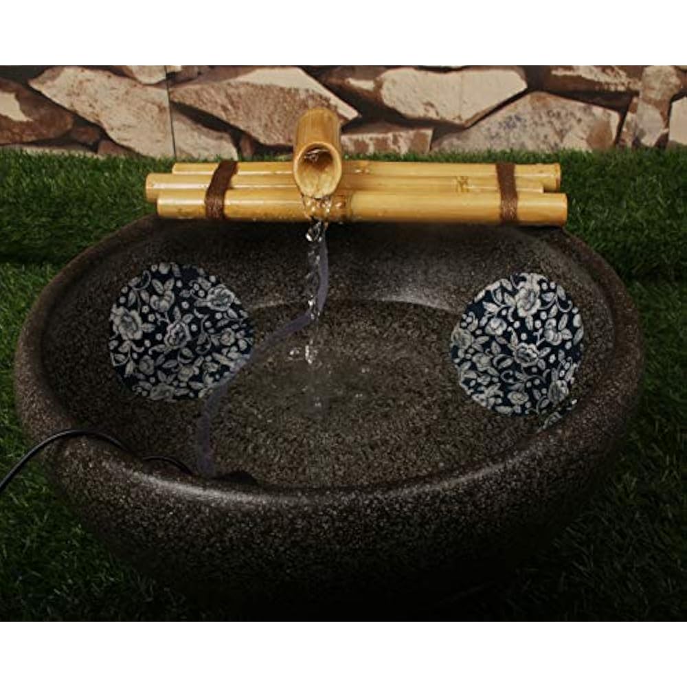 Bamboo Water Fountain Medium 12 Inch Three Arm Style Without Pump