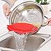 Clip On Strainer Silicone for all Pots and Pans, AUOON Pasta Strainer Clip on Food Strainer for Meat Vegetables Fruit Silicone Kitchen Colander