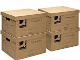 Q-Connect Archive Storage Boxes with Lids 10 Pack 335x400x250mm Brown view 2