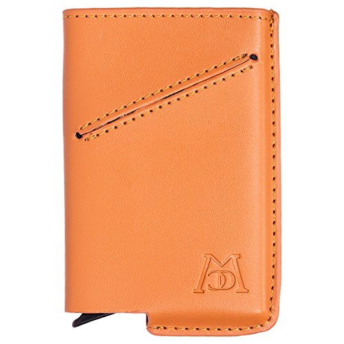 ManChDa RFID Blocking Business Card Holder credit Card Case Leather Wallet - Thumbnail 6