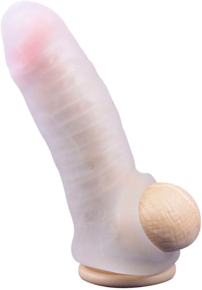 YukTa Clear 6.7" Silicone Realistic Rod Extender Sleeve Enlarger Toy for Relax Impressive7944