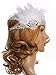Vijiv Silver Beaded Flapper Headband Inspired Great Gatsby 1920s Headpiece Accessories Feather Vintage