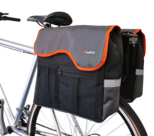 Walco Movepak 2-In-1 Bike Pannier, Black/Orange, 22 L