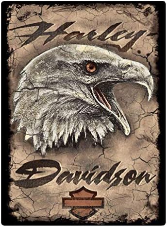 TPMK Harley-Davidson Rugged Eagle Card Embossed Tin Sign, 12.5 x 17 inches 2011391