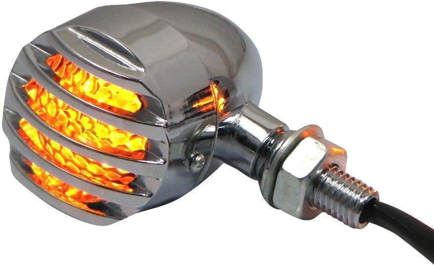 Alchemy Parts Custom LED Indicators Turn Signals with Prison Grill Slats, Silver - Image 5