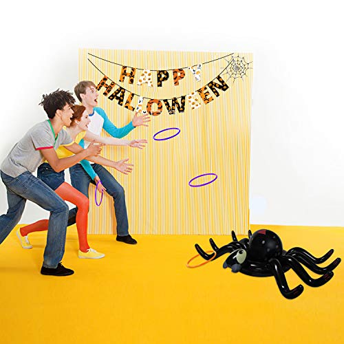 MeiGuiSha Halloween 50 Inch Huge Inflatable Spider Ring Toss Game with 8 Ring Toss...