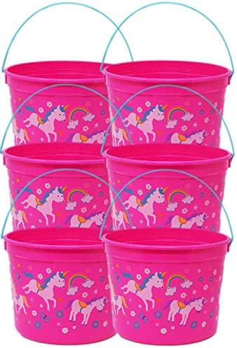 Unicorn Party Favor Set - Magical Unicorn Treat Buckets - Set of 6 (6 Buckets)