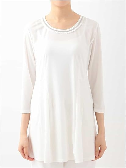 Amazon ヒロコビス Hiroko Bis エレガンスチュニック Rbkgw M ホワイト Tシャツ カットソー 通販