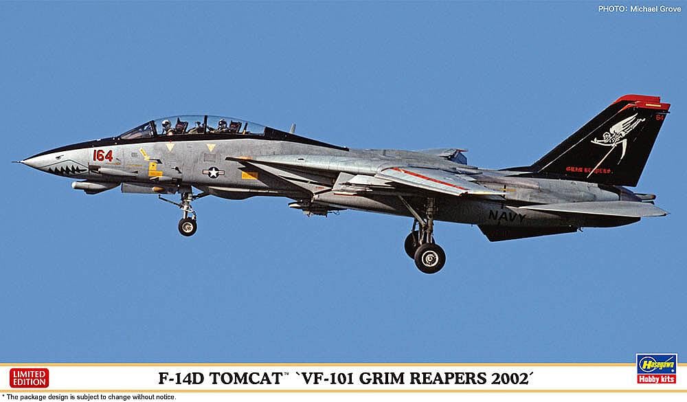 Hasegawa 2444 1/72 F-14D Tomcat VF-101 Grim Reapers 2002 Model Kit, Multicoloured
