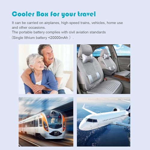 SOUNDCOUS Portable Insulin Cooler Refrigerated Box with Handle 2~8°C Keep Cooling with LED Display, Travel Medical Cooler Box with Handle for Car, Travel, Home, 1 Battery