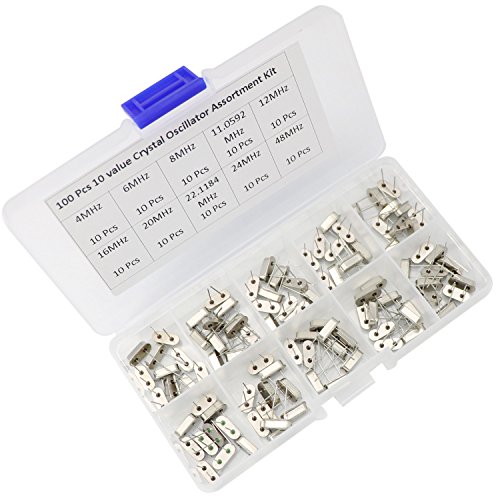 image for Zovfam 100Pcs 10 Value Crystal Resonators Oscillator Assortment Kit As