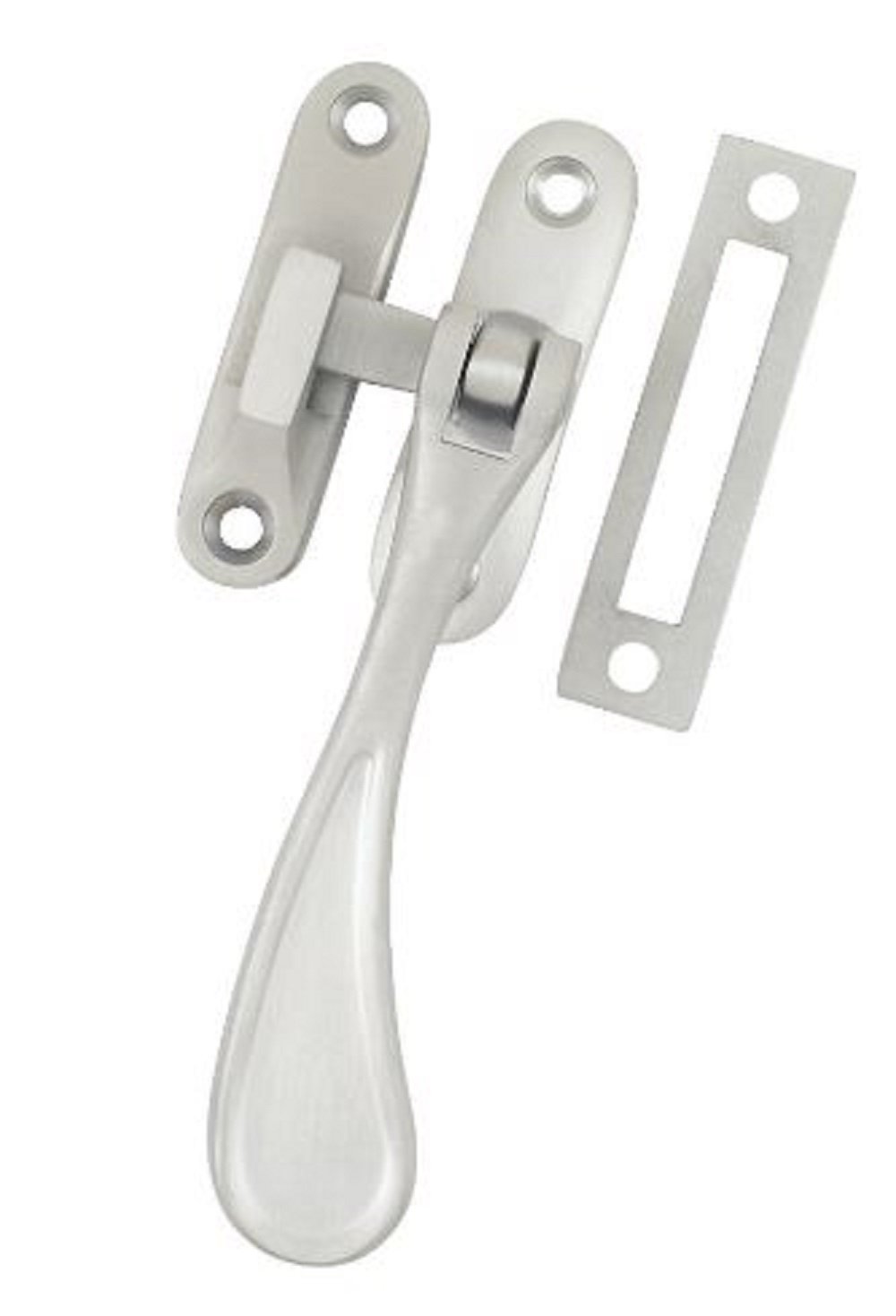 Carlisle Brass - Victorian Spoon End Window Casement Fastener Handle Non-handed for Wooden/Timber Windows (Satin Chrome)