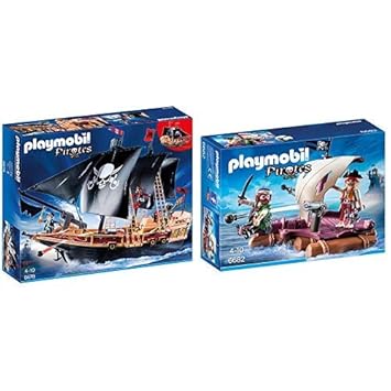 Playmobil 6678 - Piraten-Kampfschiff & 6682 - Piratenfloß