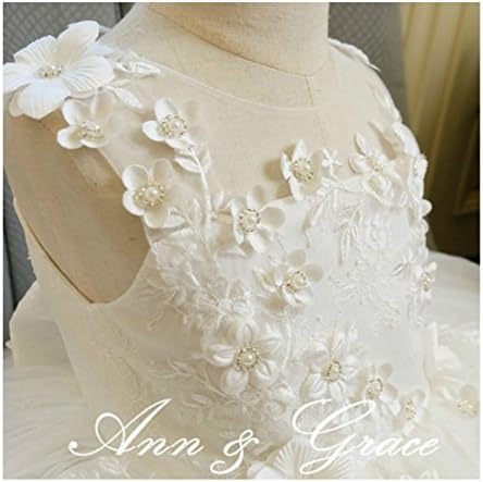 Off White Lace and Tulle Flower Girl Dress, Christening First Communion Baptism (12-18 months)
