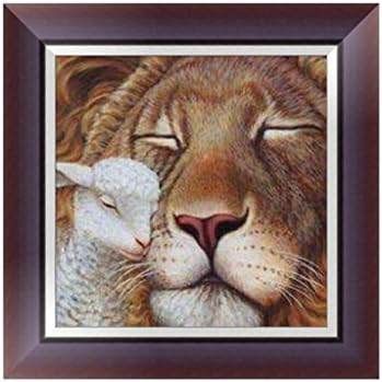 Wrisky DIY 5D Lion Goat Diamond Embroidery Rhinestone Painting Cross Stitch Decor Gift