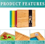 Winged Sirius 8 in 1 Bamboo Chopping Board Set with 7 Colour Mats view 2