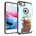 EDEALSAVING Compatible with iPhone 8/7 / 6s Case 2-Piece Armor Case with Flexible Shock Absorption Case & Snow Owl Design Cover for iPhone 8/7 /6 /6s - Owl Magic Books
