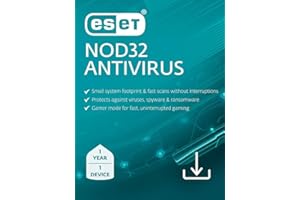 ESET NOD32 2022 | Basic Antivirus | 1 Device | 1 Year License | Windows or Mac | Mail Activation Code