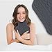 AZMED Classic Rubber Hot Water Bottle with Knitted Grey Cover, 2 Liters, White