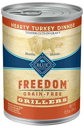 Blue Freedom Grillers Adult Grain Free Hearty Turkey Wet Dog Food 12.5Oz (Pack Of 12)