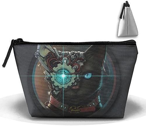 Space Eye Cat Warrior Womens Cosmetic Bag Zipper Bag Toolkit Pencil Bag