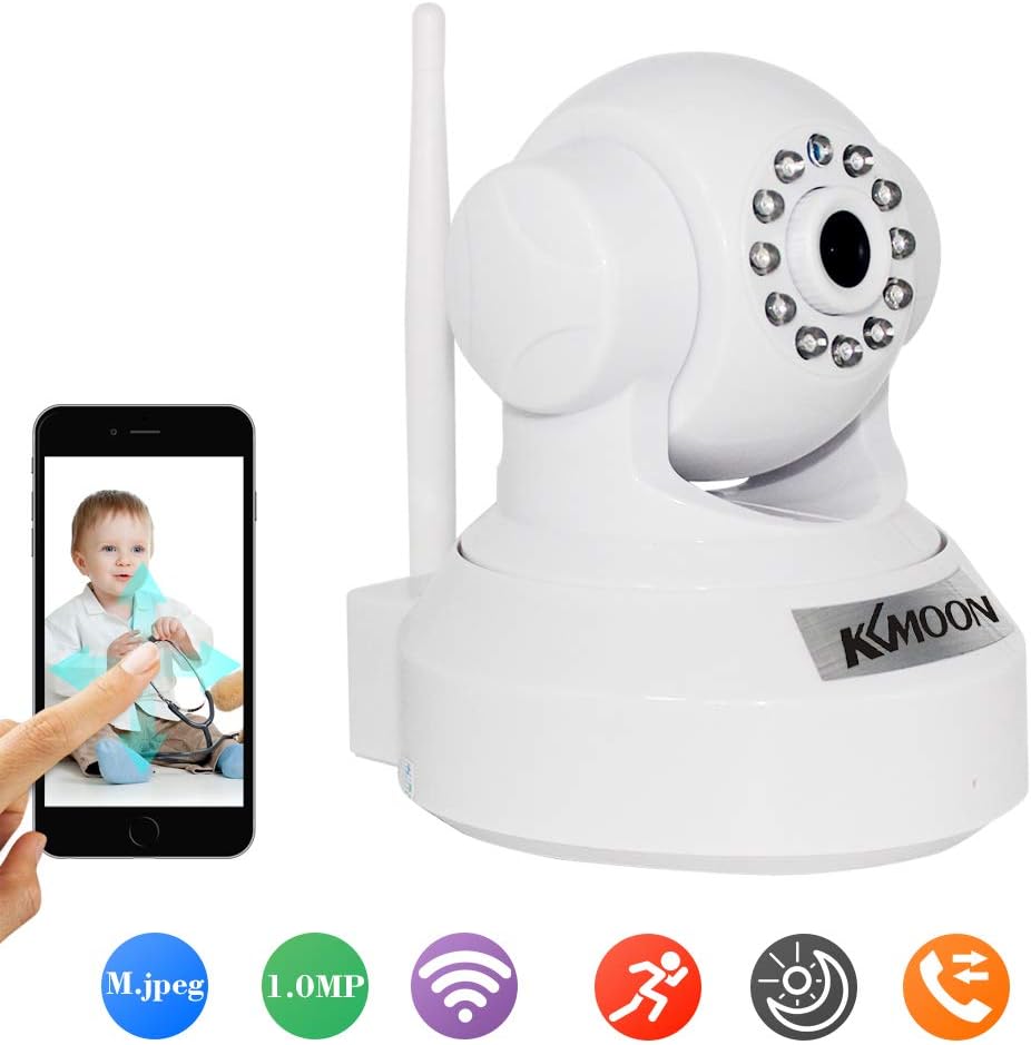 KKMOON HD 1.0MP Wireless Security Camera WiFi Camera IP Camera PnP P2P Pan Tilt Camera Video Camera IR Cut WiFi Wireless Megapixel Surveillance Camera Network IP Webcam