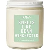 CE Craft - Smells Like Dean Winchester Scented Candle - Flannel Musk All-Natural Soy Wax Jar Candle - Gift for Her, Supernatural Fan, 8 oz
